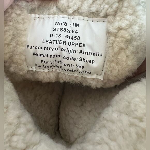 NWOT Sperry Shearwater Winter Waterproof Fur Leather Rubber Tan/Navy Boots 11 - Picture 8 of 9